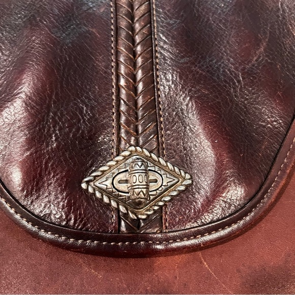 Brighton Brown Leather Braided Adjustable Strap Crossbody Bag - Picture 2 of 13